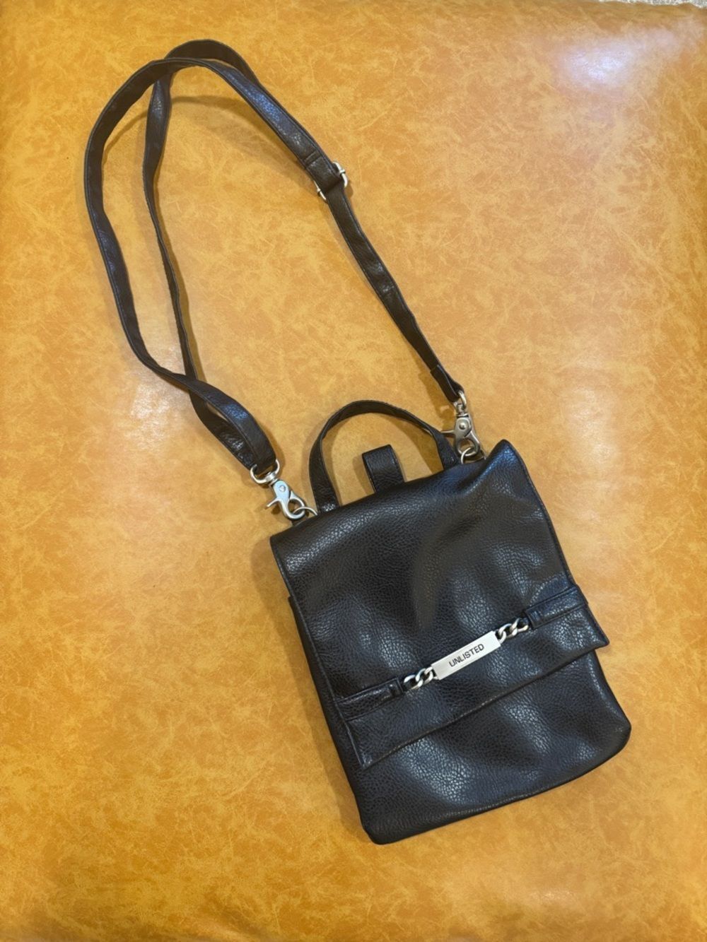 Unlisted Kenneth Cole 2000s Leather Convertible Crossbody Backpack